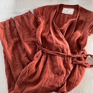 notPERFECTLINEN Margaret wrap jumpsuit in discontinued color